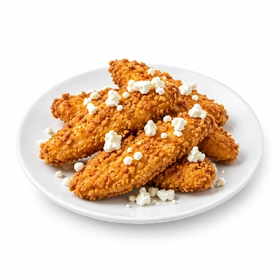 Cheeburger Cheeburger Entrees Chicken Fingers Platter with Feta Cheese Crumbles