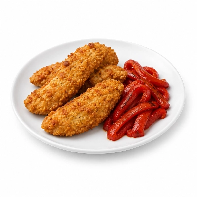 Cheeburger Cheeburger Entrees Chicken Fingers Platter with Roasted Red Peppers