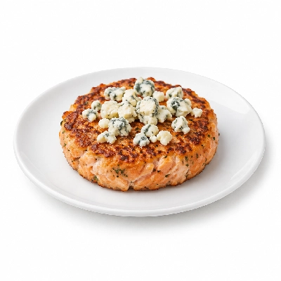 Cheeburger Cheeburger Entrees Salmon Burger Platter with Bleu Cheese Crumbles