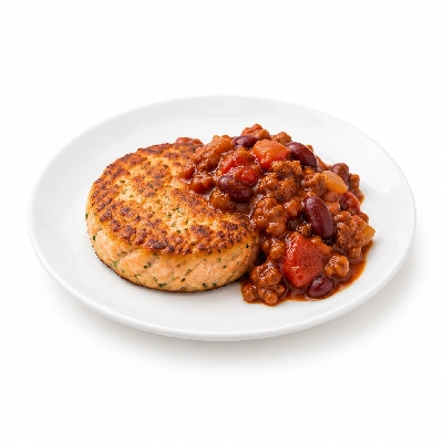 Cheeburger Cheeburger Entrees Salmon Burger Platter with Chili