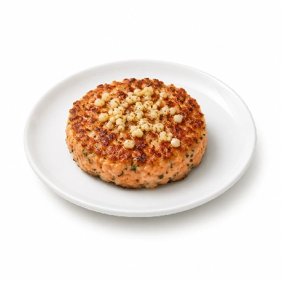 Cheeburger Cheeburger Entrees Salmon Burger Platter with Chopped Garlic
