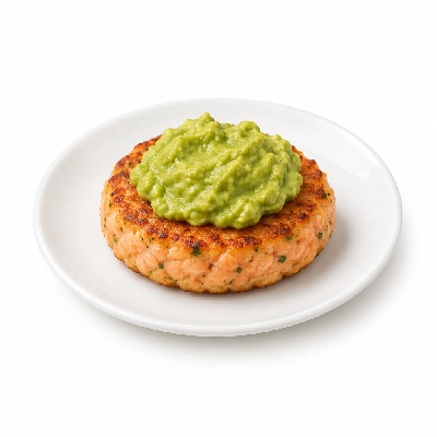 Cheeburger Cheeburger Entrees Salmon Burger Platter with Guacamole