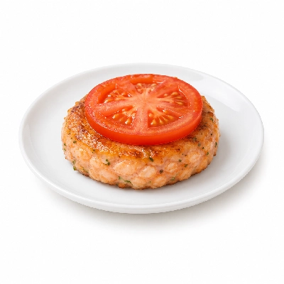 Cheeburger Cheeburger Entrees Salmon Burger Platter with Tomato Slice