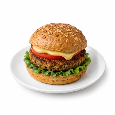 Cheeburger Cheeburger Entrees Veggie Burger Platter with Dijon Mustard