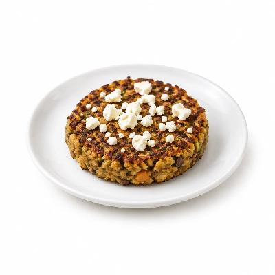 Cheeburger Cheeburger Entrees Veggie Burger Platter with Feta Cheese Crumbles