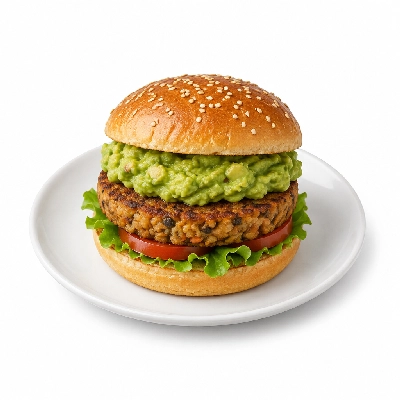 Cheeburger Cheeburger Entrees Veggie Burger Platter with Guacamole