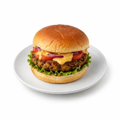 Cheeburger Cheeburger Entrees Veggie Burger Platter with Honey Mustard