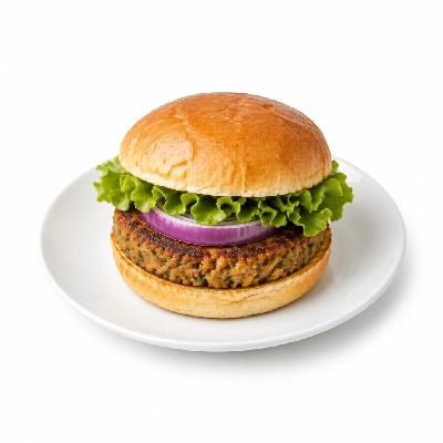 Cheeburger Cheeburger Entrees Veggie Burger Platter with Onion Slice