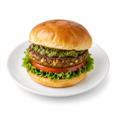 Cheeburger Cheeburger Entrees Veggie Burger Platter with Pesto Sauce