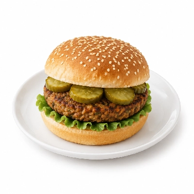 Cheeburger Cheeburger Entrees Veggie Burger Platter with Pickles
