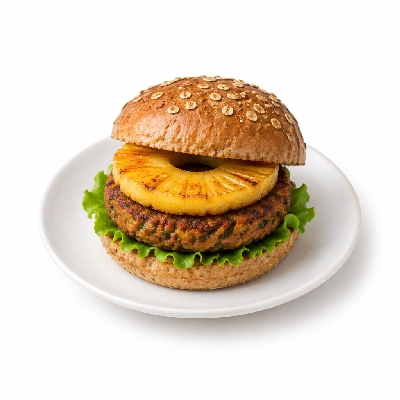 Cheeburger Cheeburger Entrees Veggie Burger Platter with Pineapple