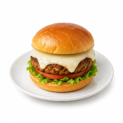 Cheeburger Cheeburger Entrees Veggie Burger Platter with Provolone Cheese