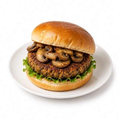 Cheeburger Cheeburger Entrees Veggie Burger Platter with Sauteed Mushrooms