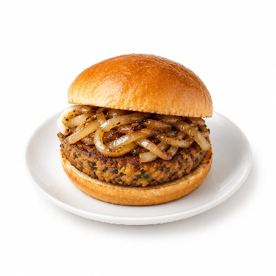 Cheeburger Cheeburger Entrees Veggie Burger Platter with Sauteed Onions
