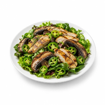 Cheeburger Cheeburger Salads Combination Grilled Portobello and Chicken with Jalapeno Peppers