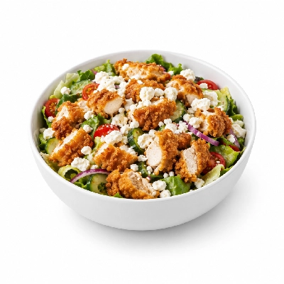 Cheeburger Cheeburger Salads Fried Chicken with Feta Cheese Crumbles