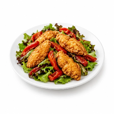 Cheeburger Cheeburger Salads Fried Chicken with Roasted Red Peppers