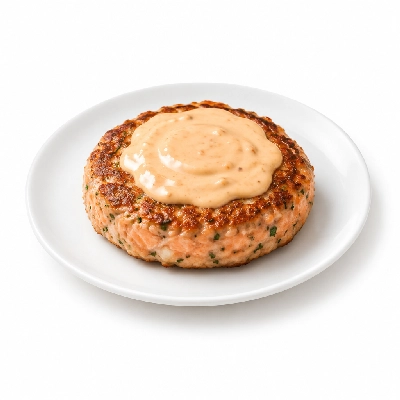 Cheeburger Cheeburger Salads Salmon Burger with 1000 Island Dressing