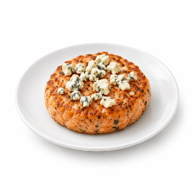 Cheeburger Cheeburger Salads Salmon Burger with Blue Cheese Crumbles
