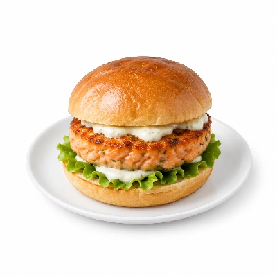 Cheeburger Cheeburger Salads Salmon Burger with Caesar Dressing
