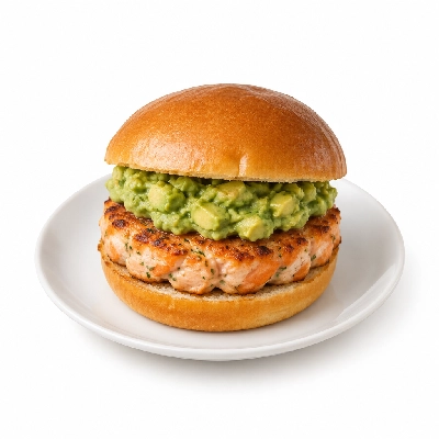 Cheeburger Cheeburger Salads Salmon Burger with Guacamole