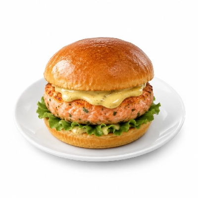 Cheeburger Cheeburger Salads Salmon Burger with Honey Mustard Dressing