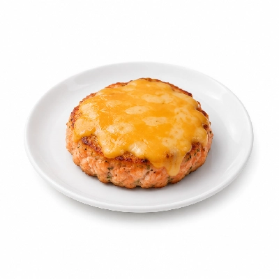 Cheeburger Cheeburger Salads Salmon Burger with Jack Cheddar Mix
