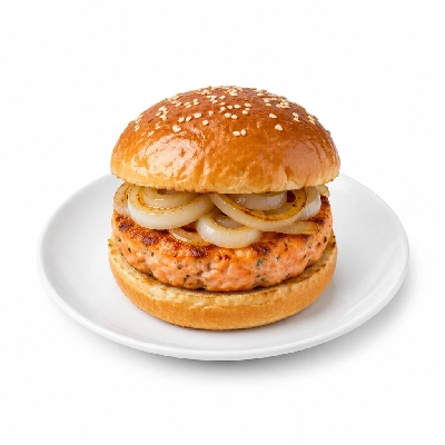 Cheeburger Cheeburger Salads Salmon Burger with Onions