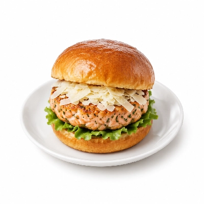 Cheeburger Cheeburger Salads Salmon Burger with Parmesan Cheese