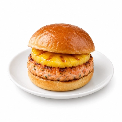 Cheeburger Cheeburger Salads Salmon Burger with Pineapple
