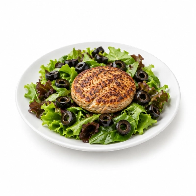 Cheeburger Cheeburger Salads Turkey Burger with Black Olives