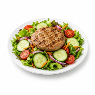 Cheeburger Cheeburger Salads Turkey Burger with Cucumbers