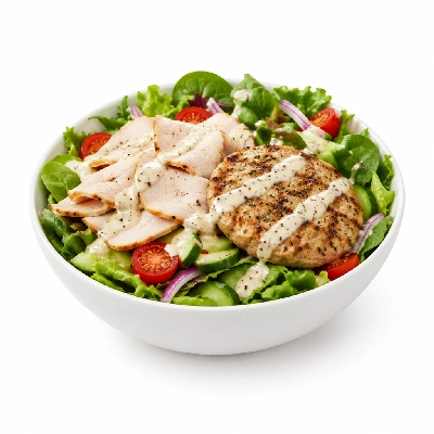 Cheeburger Cheeburger Salads Turkey Burger with Parmesan Peppercorn Dressing