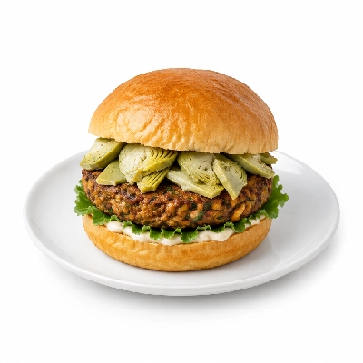 Cheeburger Cheeburger Salads Veggie Burger with Artichokes