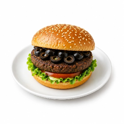 Cheeburger Cheeburger Salads Veggie Burger with Black Olives