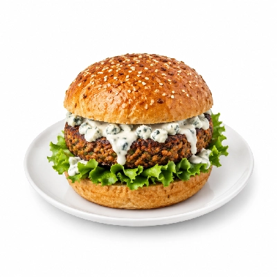 Cheeburger Cheeburger Salads Veggie Burger with Bleu Cheese Dressing