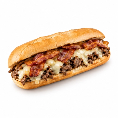 Cheeburger Cheeburger Sandwiches Cheesesteak with Bacon