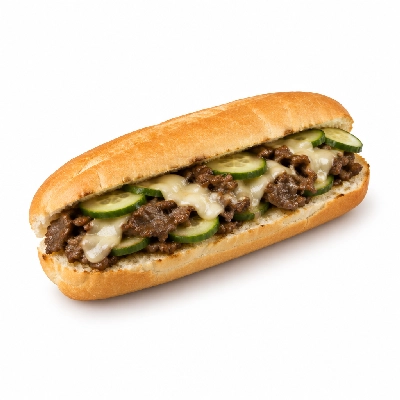 Cheeburger Cheeburger Sandwiches Cheesesteak with Cucumbers
