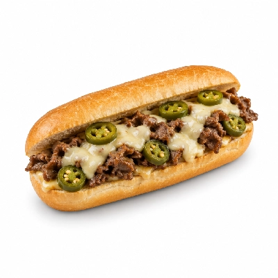 Cheeburger Cheeburger Sandwiches Cheesesteak with Jalapeno Peppers
