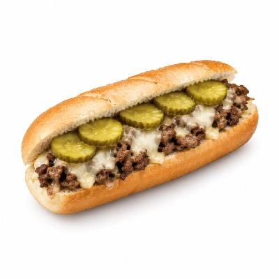 Cheeburger Cheeburger Sandwiches Cheesesteak with Pickles