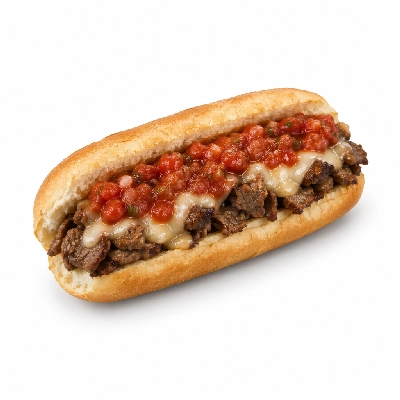 Cheeburger Cheeburger Sandwiches Cheesesteak with Salsa