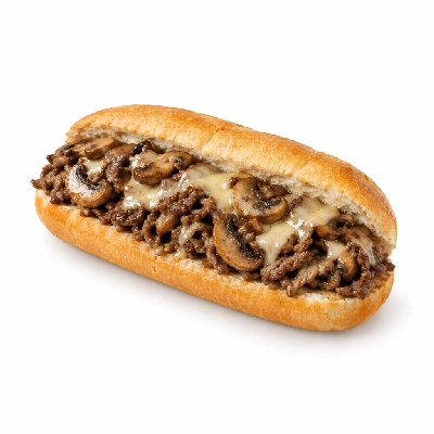 Cheeburger Cheeburger Sandwiches Cheesesteak with Sauteed Mushrooms