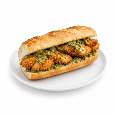 Cheeburger Cheeburger Sandwiches Fried Chicken Finger with Pesto Sauce