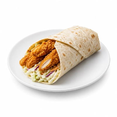 Cheeburger Cheeburger Sandwiches Fried Chicken Fingers Wrap with Coleslaw