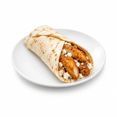 Cheeburger Cheeburger Sandwiches Fried Chicken Finger Wrap with Feta Cheese Crumbles