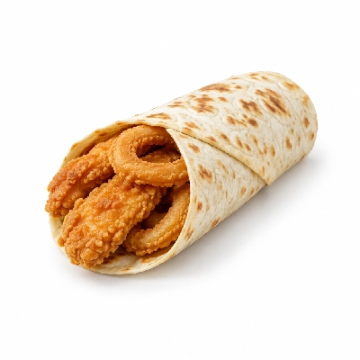 Cheeburger Cheeburger Sandwiches Fried Chicken Finger Wrap with Onion Rings