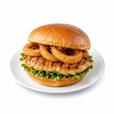 Cheeburger Cheeburger Sandwiches Grilled Chicken Breast with Onion Rings