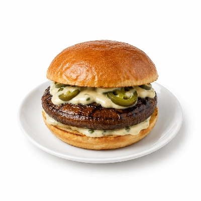 Cheeburger Cheeburger Sandwiches Grilled Portobello Mushroom Melt with Creamy Jalapeno Sauce
