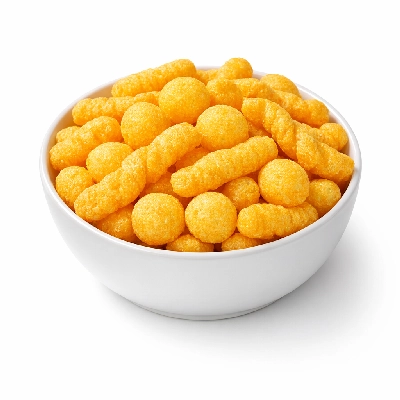 Cheese puffs and twists corn based low fat