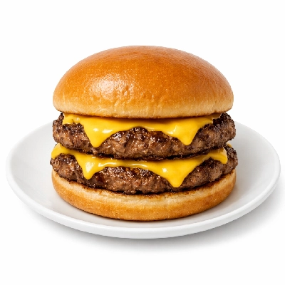 Cheeseburger, double patty, plain